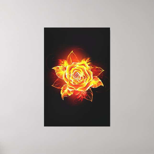 Rose des blühenden Feuers Leinwanddruck (Vorderseite)