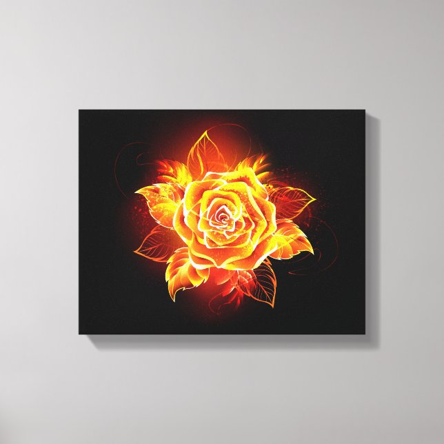 Rose des blühenden Feuers Leinwanddruck (Vorderseite)