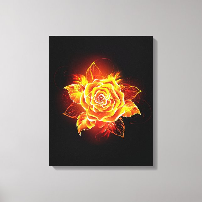 Rose des blühenden Feuers Leinwanddruck (Vorderseite)