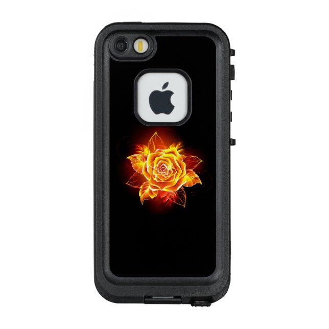 Rose des blühenden Feuers LifeProof iPhone Hülle (Rückseite)
