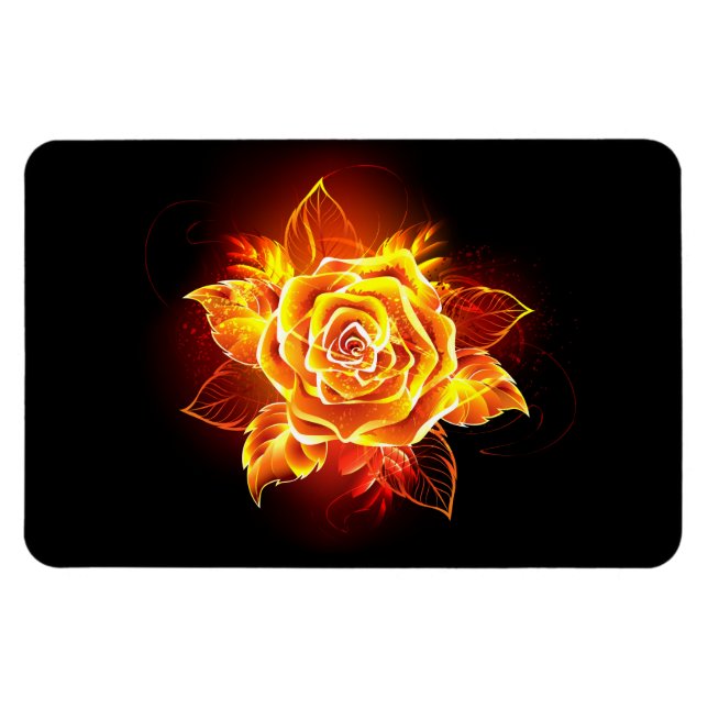 Rose des blühenden Feuers Magnet (Horizontal)