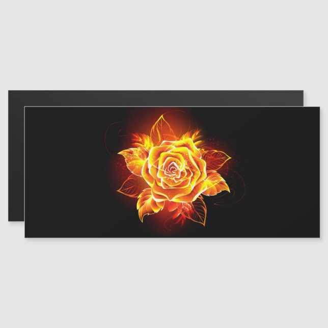 Rose des blühenden Feuers Magneteinladung (Vorne/Hinten)