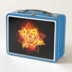 Rose des blühenden Feuers Metall Brotdose