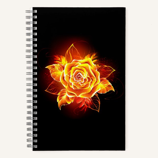 Rose des blühenden Feuers Notizbuch (Vorderseite)
