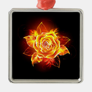 Rose des blühenden Feuers Ornament Aus Metall