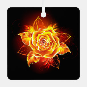 Rose des blühenden Feuers Ornament Aus Metall
