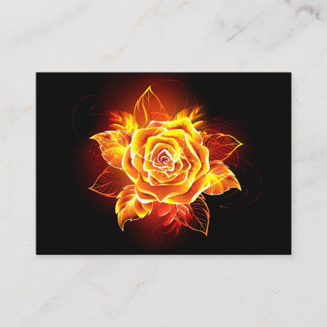 Rose des blühenden Feuers Platzkarte (Vorderseite)