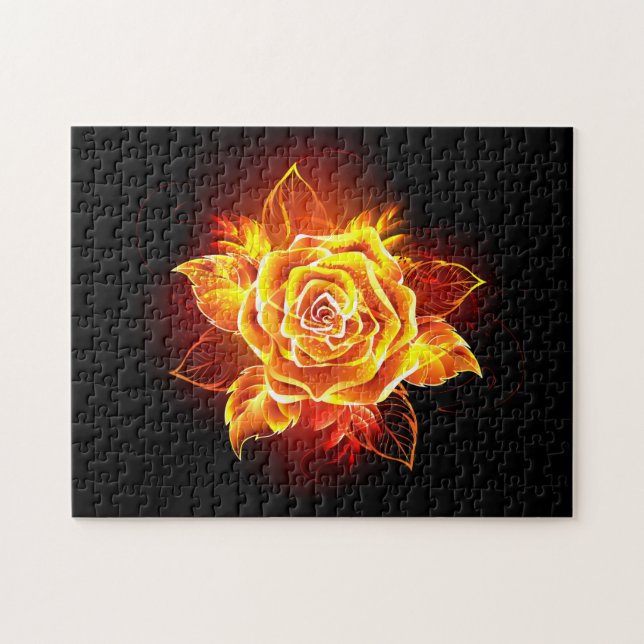 Rose des blühenden Feuers Puzzle (Horizontal)