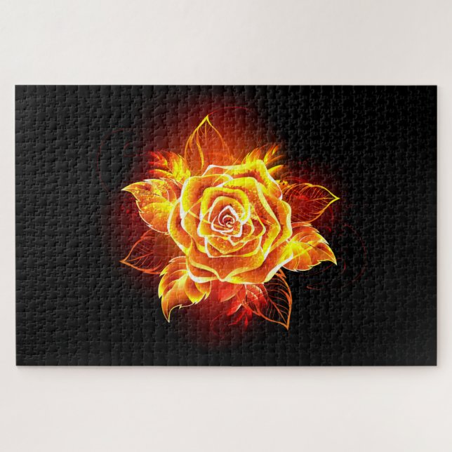 Rose des blühenden Feuers Puzzle (Horizontal)