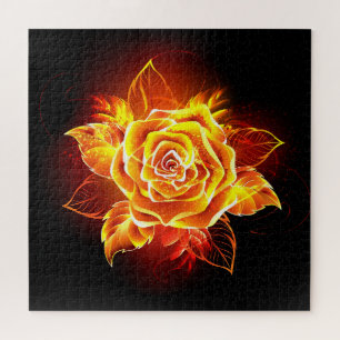 Rose des blühenden Feuers Puzzle