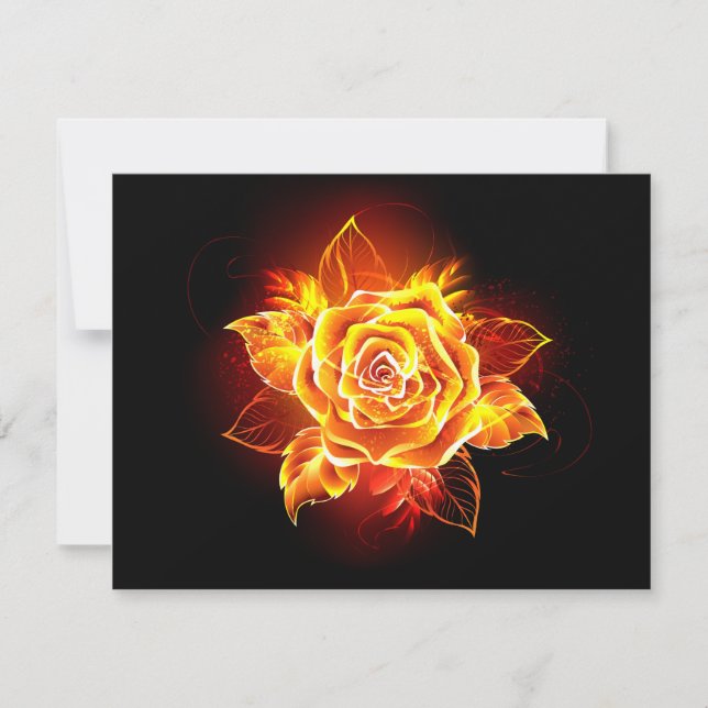 Rose des blühenden Feuers Save The Date (Vorderseite)