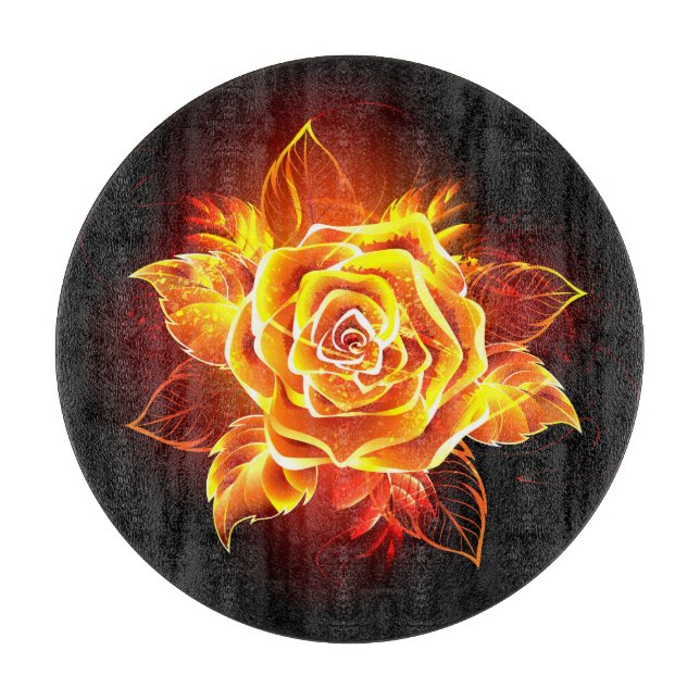 Rose des blühenden Feuers Schneidebrett (Vorderseite)