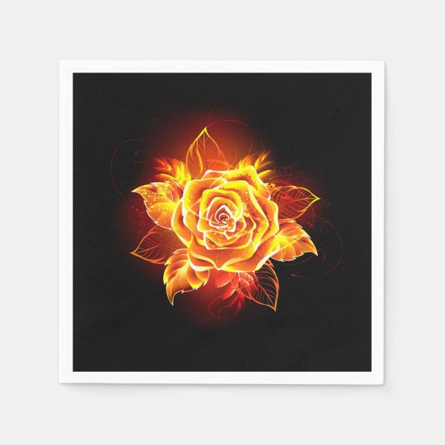 Rose des blühenden Feuers Serviette (Vorderseite)