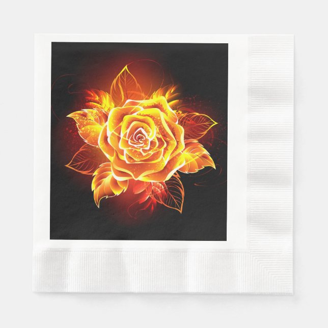 Rose des blühenden Feuers Serviette (Vorderseite)