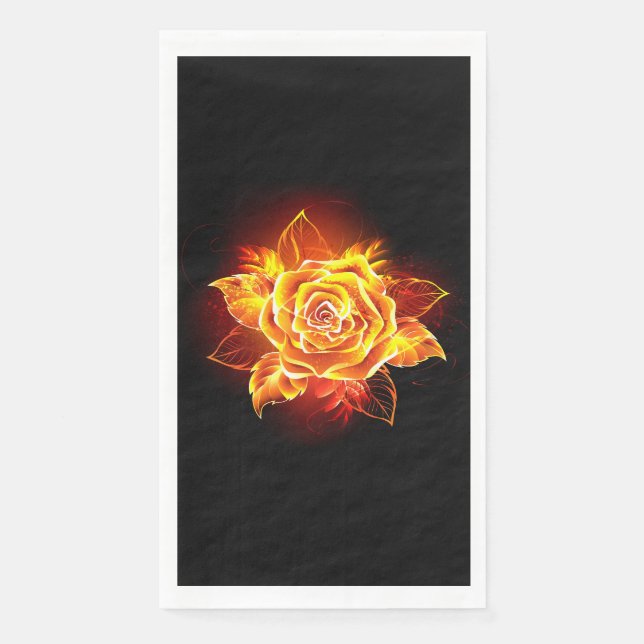 Rose des blühenden Feuers Serviette (Vorderseite)