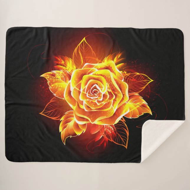 Rose des blühenden Feuers Sherpadecke (Vorderseite (Horizontal))