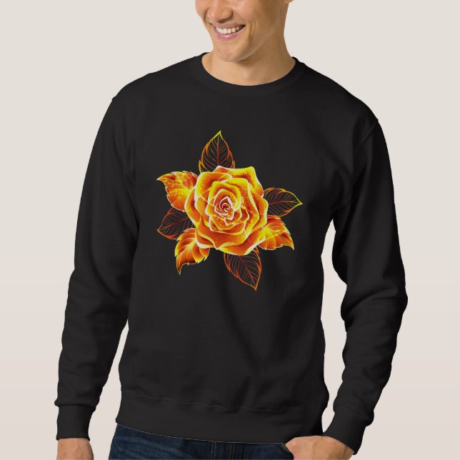 Rose des blühenden Feuers Sweatshirt (Vorderseite)