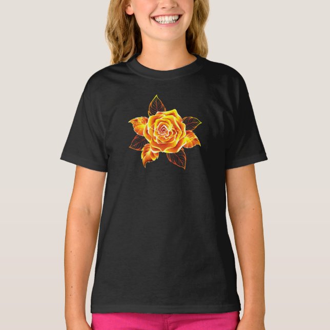 Rose des blühenden Feuers T-Shirt (Vorderseite)