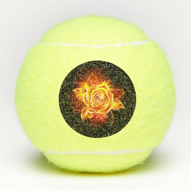 Rose des blühenden Feuers Tennisbälle (Vorderseite)