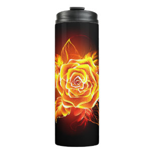 Rose des blühenden Feuers Thermosbecher