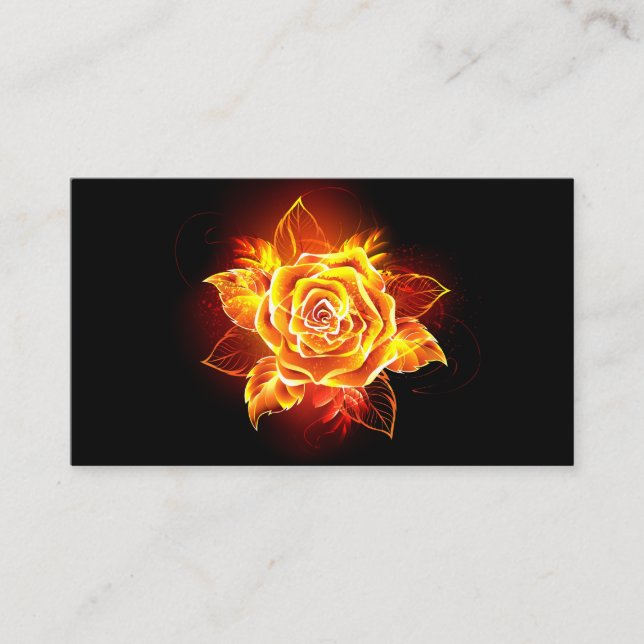 Rose des blühenden Feuers Treuekarte (Vorderseite)