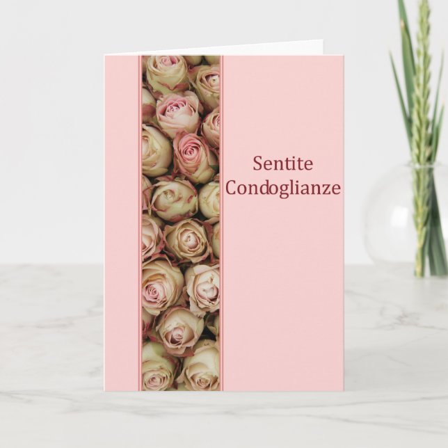 Rose des italienischen Beileids - sentite condogli Karte (Vorderseite)