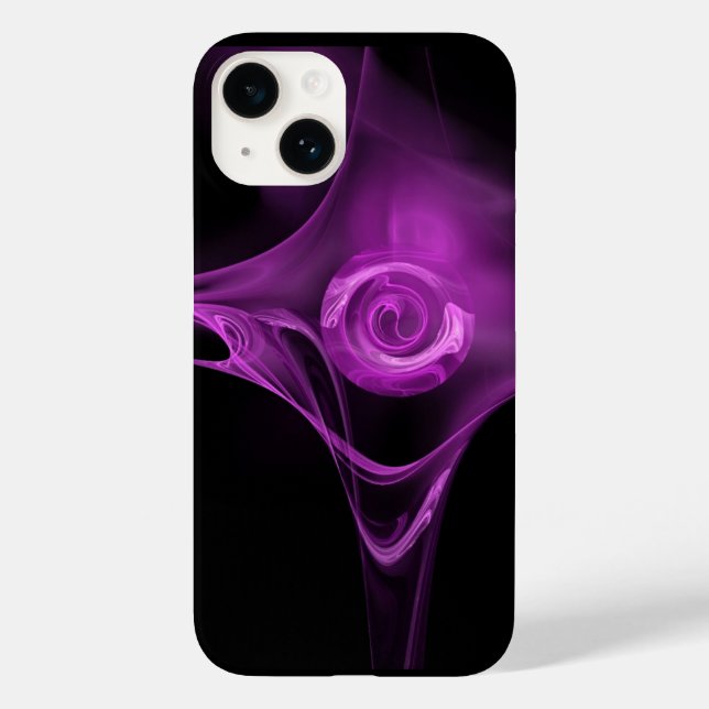 ROSE des lila FRAKTALS IN SCHWARZ Case-Mate iPhone Hülle (Rückseite)