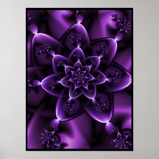 Rose des lila Fraktals Poster (Vorne)