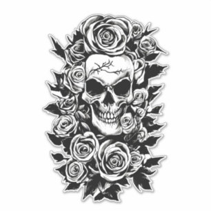 Rose des menschlichen Schädels erhalten Original-T Aufkleber