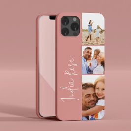 Rose des modernen Fotos Rosa Anfangsmonogramm Case-Mate iPhone Hülle