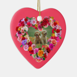 Rose des Muttertags Ihres eigenen Hundes Foto Herz Keramik Ornament
