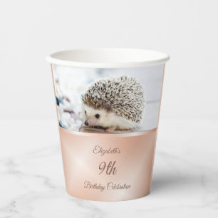 Rose des niedlichen Igels Gold Benutzerdefiniert Pappbecher
