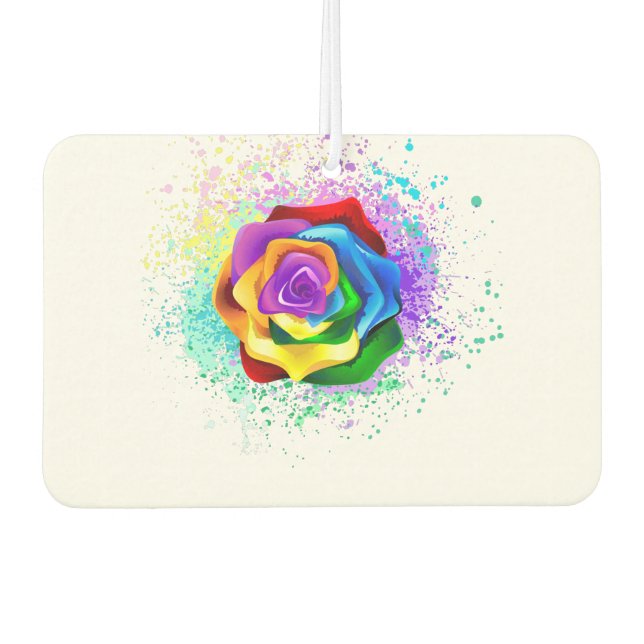 Rose des Regenbogens Autolufterfrischer (Vorderseite)
