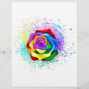 Rose des Regenbogens Briefbogen