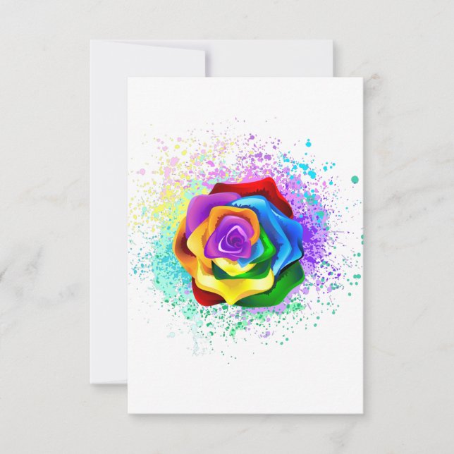 Rose des Regenbogens Dankeskarte (Vorderseite)