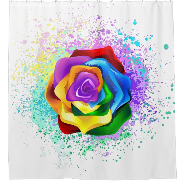 Rose des Regenbogens Duschvorhang (Vorderseite)