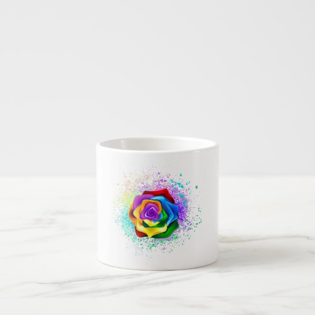 Rose des Regenbogens Espressotasse (Vorderseite)