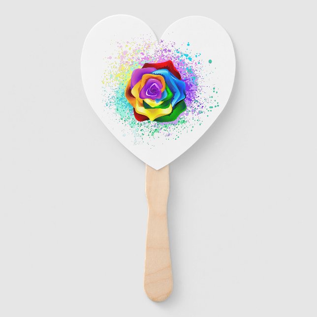 Rose des Regenbogens Fächer (Vorderseite)
