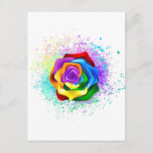 Rose des Regenbogens Feiertagspostkarte