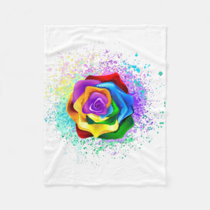 Rose des Regenbogens Fleecedecke