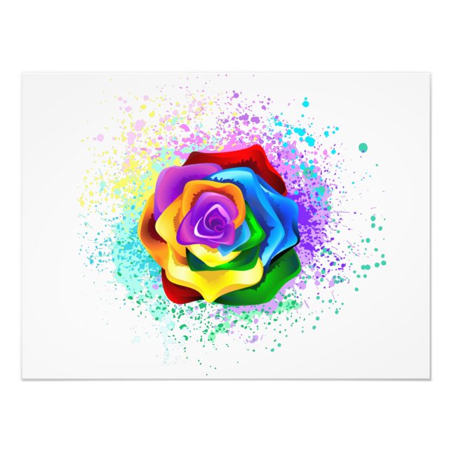 Rose des Regenbogens Fotodruck (Vorne)