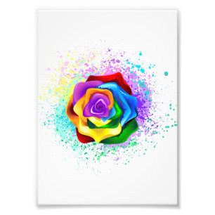Rose des Regenbogens Fotodruck