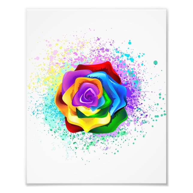 Rose des Regenbogens Fotodruck (Vorne)