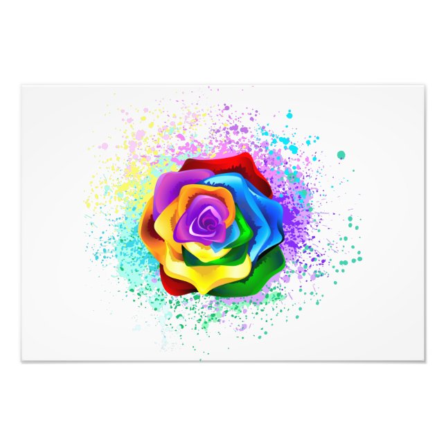 Rose des Regenbogens Fotodruck (Vorne)