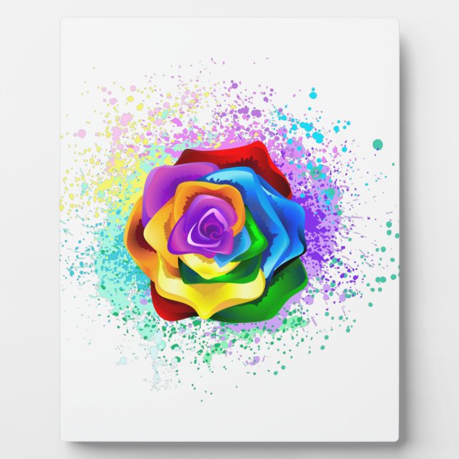 Rose des Regenbogens Fotoplatte (Vorderseite)