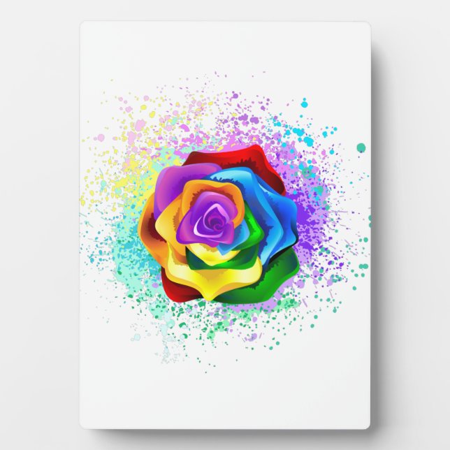 Rose des Regenbogens Fotoplatte (Vorderseite)