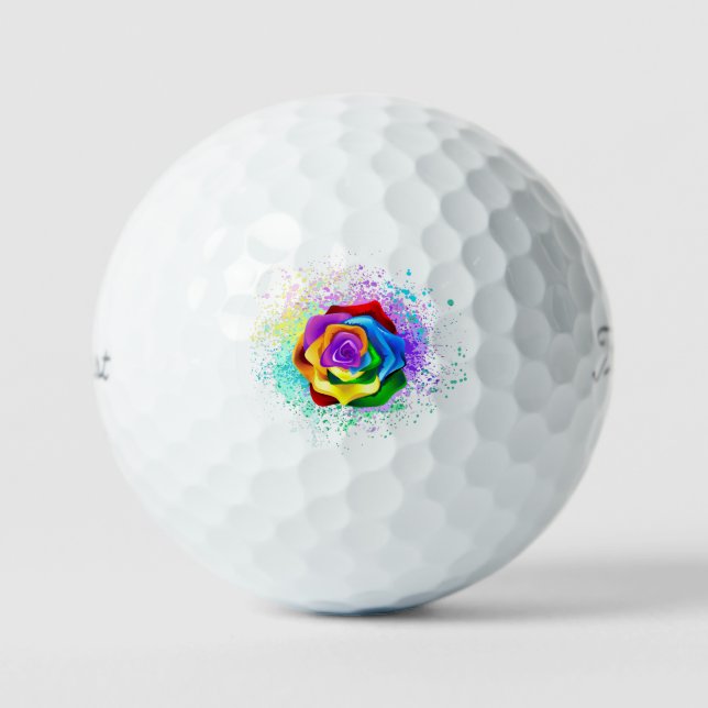 Rose des Regenbogens Golfball (Vorderseite)