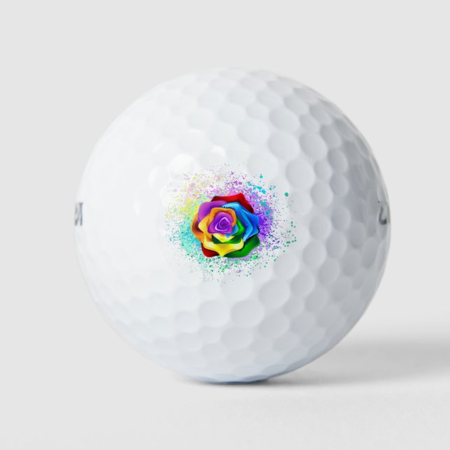 Rose des Regenbogens Golfball (Vorderseite)