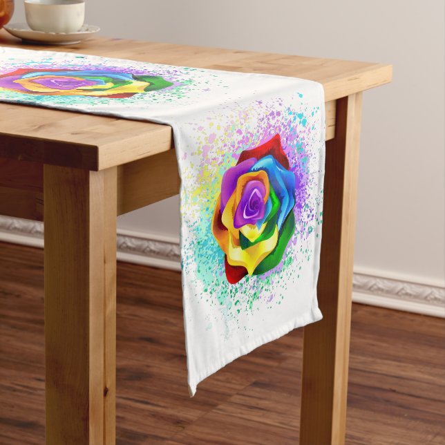 Rose des Regenbogens Großer Tischläufer (Beispiel)
