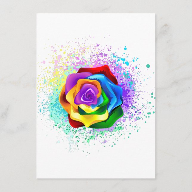 Rose des Regenbogens Hinweiskarte (Vorderseite)